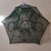 SLHEE Green Folding Fishing Network Outdoor Strengthened 6 Holes Automatic Fishing Net Shrimp Cage Nylon Foldable Fish Trap Cast Net Cast