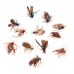 SURIEEN 12Pcs/Set Insects Flies Fly Fishing Lures Bait High Carbon Steel Hook Fish Tackle With Super Sharpened Crank Hook Perfect Decoy