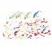 SURIEEN 64pcs Big Multi Fishing Lure Set Wobblers Artificial Mixed Colors Styles Soft Fishing Lure Kit Plastic Metal Bait Fishing Tackle Set