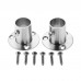 Svvtoon 2pcs Wardrobe Rail Rod Pole Socket End Supports Stainless Steel Bracket Flange