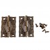 Mootvgoo 2pcs Retro Embossing Jewelry Box Hinges Wardrobe Door Cabinet Hinges Hardware