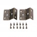 Svvtoon 2x Antique Bronze Furniture Door Hinges Cabinet Drawer Box Folding Hinge & Screw