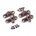 Svvtoon 2Pcs Red Copper Box Latch Hasps Lock Catch Latches Jewelry Suitcase Buckle Clip Clasp Vintage Furniture Hardware 29*33mm