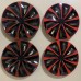 Yetaha 4pcs Black with Red 14 Inch Car Wheel Shields Hub Caps Universal Car Wheel Hub Cover Decorative Auto Replacement Fit R14 Tyre