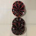 Yetaha 4pcs Black with Red 14 Inch Car Wheel Shields Hub Caps Universal Car Wheel Hub Cover Decorative Auto Replacement Fit R14 Tyre